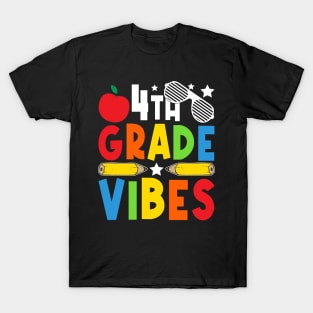 4th Grade Vibes Teachers Boys Girls Funny Back To School T-Shirt